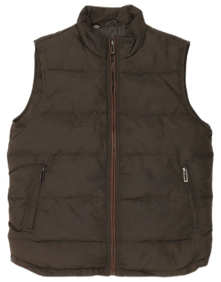 John Lewis Herren wattierte Weste UK 38 Medium Khaki Nylon