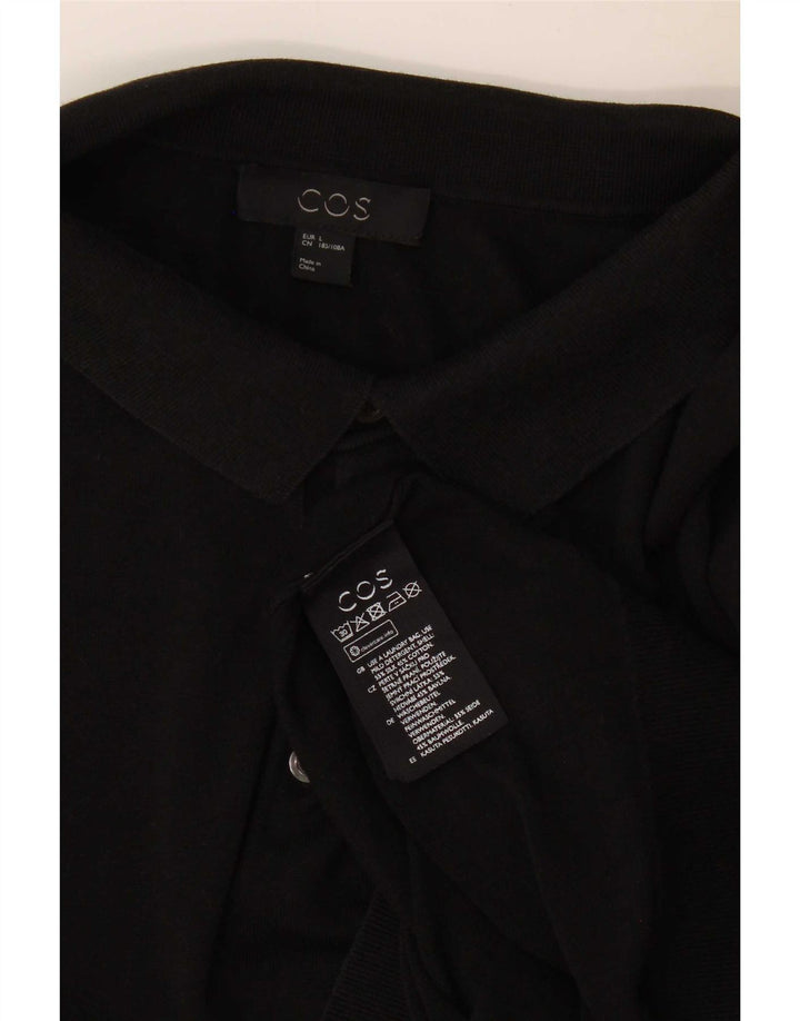 Cos Herren-Pullover mit Rollkragen, groß, aus schwarzer Seide