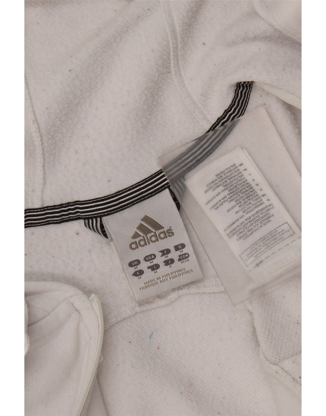 Adidas Herren-Kapuzenpullover mit grafischem Reißverschluss, mittelweiße Baumwolle