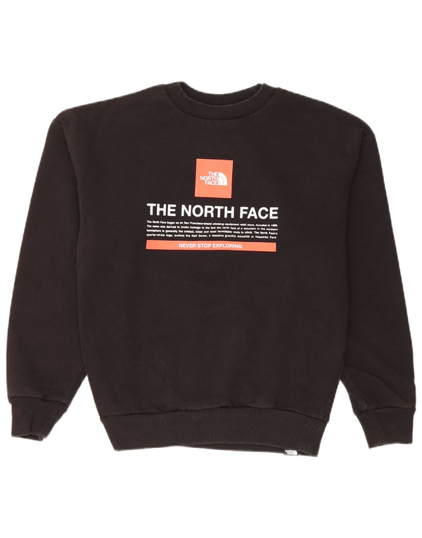 The North Face Womens Graphic Loose Fit Sweatshirt Jumper UK 6 XS Black