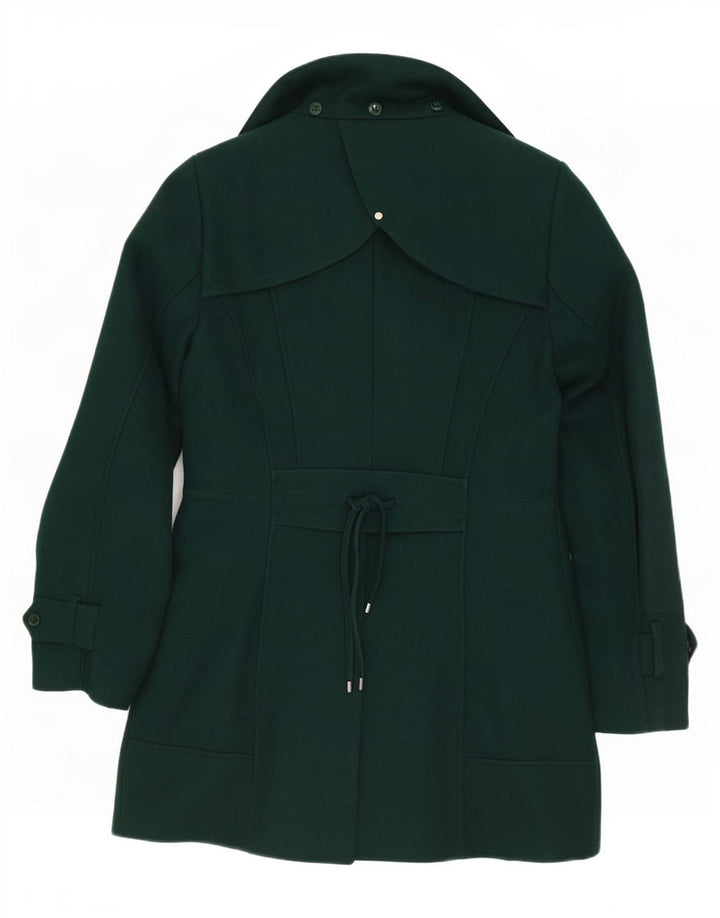 Calvin Klein Damen Trenchcoat UK 10 Small Grüne Wolle Classic