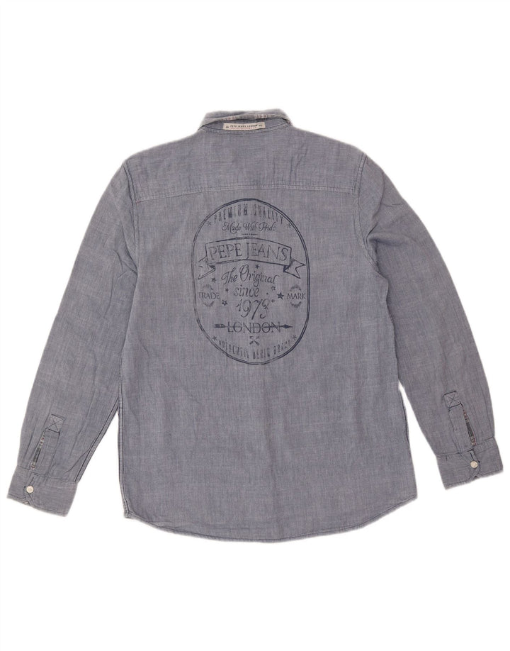 PEPE Jeans Damen Hemd UK 14 Mittelblau