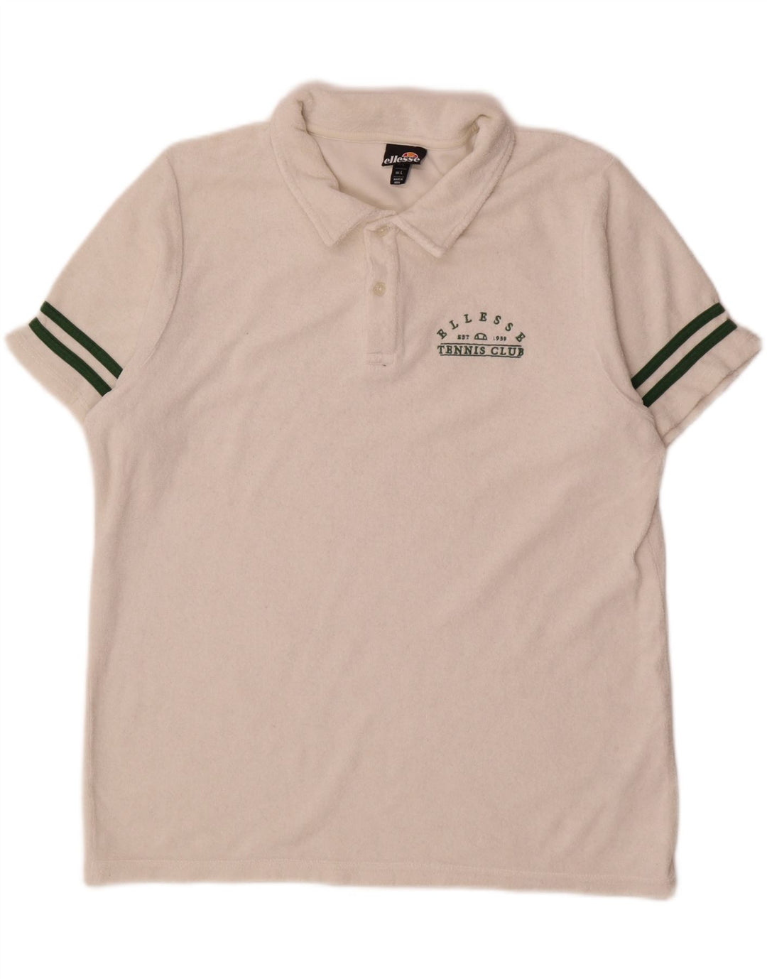 Ellesse Herren-Poloshirt aus Samt, groß, aus weißer Baumwolle