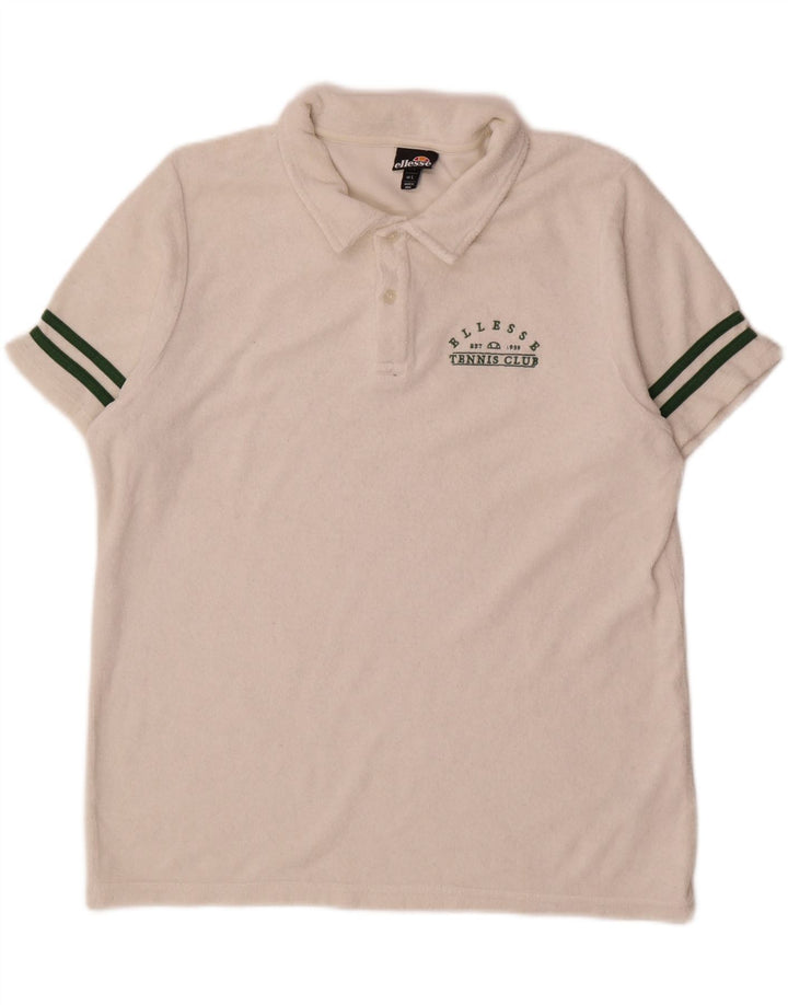 Ellesse Herren-Poloshirt aus Samt, groß, aus weißer Baumwolle