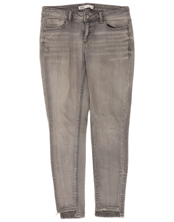 Zara Damen Low Waist Skinny Jeans EU 36 XS W26 L27 Grau