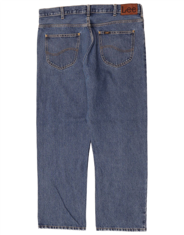 Lee Herren Brooklyn Straight Jeans W38 L30 Blaue Baumwolle