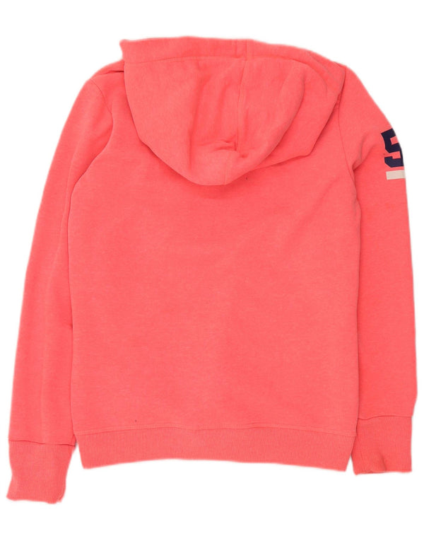 SUPERDRY Damen-Kapuzenpullover mit Grafik, UK 16, Größe L, Rosa, Baumwolle
