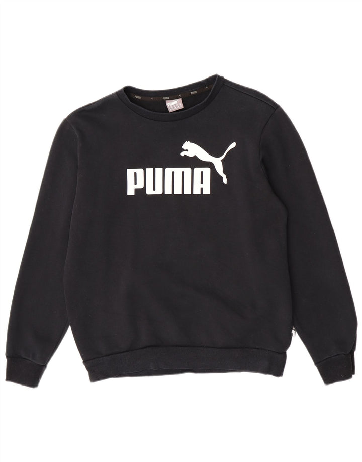 Puma Herren Grafik-Sweatshirt-Pullover aus mittelschwarzer Baumwolle