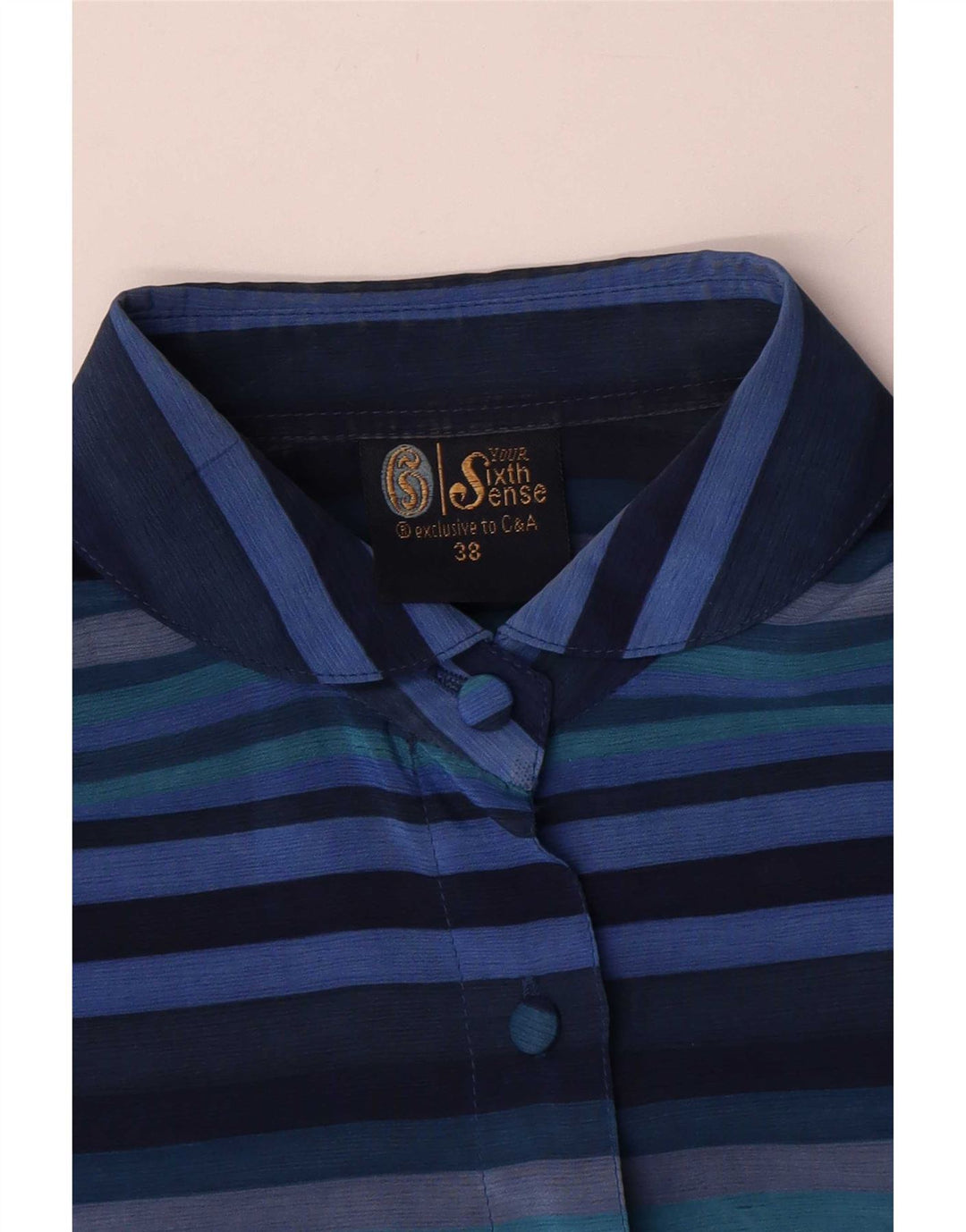 Your Sixth Sense Damen-Hemdbluse, EU 38, mittelblau gestreift, Polyester