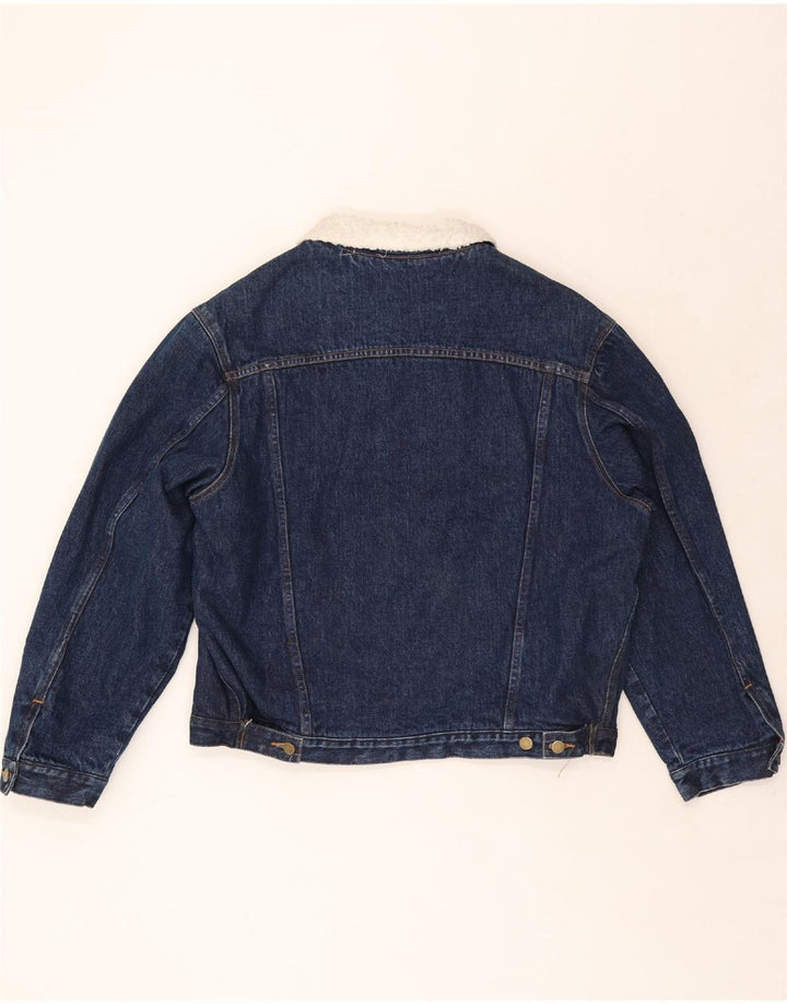 GREEN FOX Herren Sherpa Jeansjacke UK 38 Mittelblau