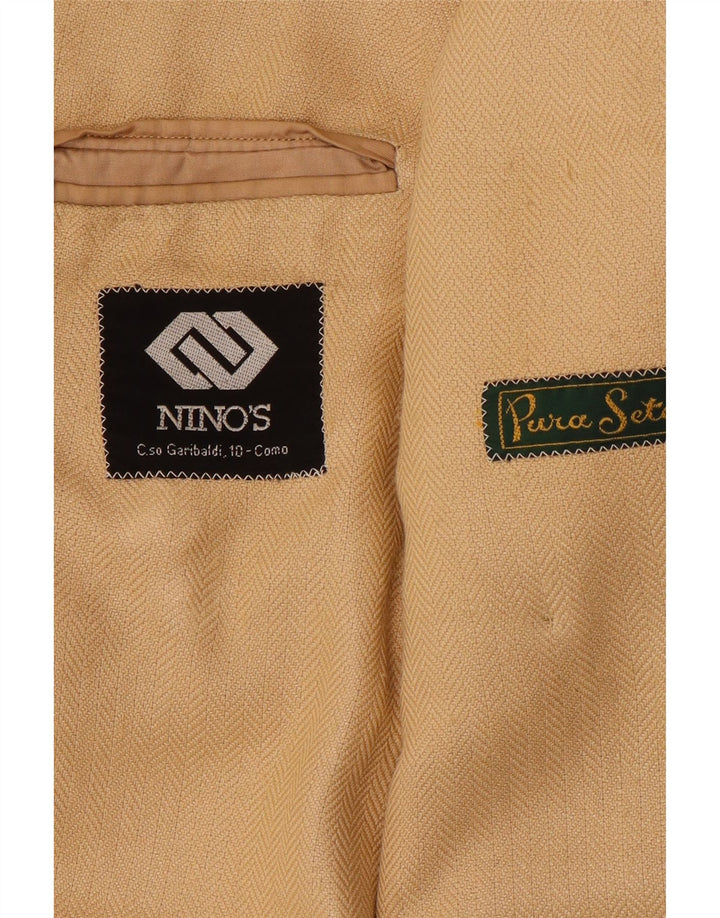 Vintage Herren Zweireiher Blazer Jacke IT 50 Large Beige