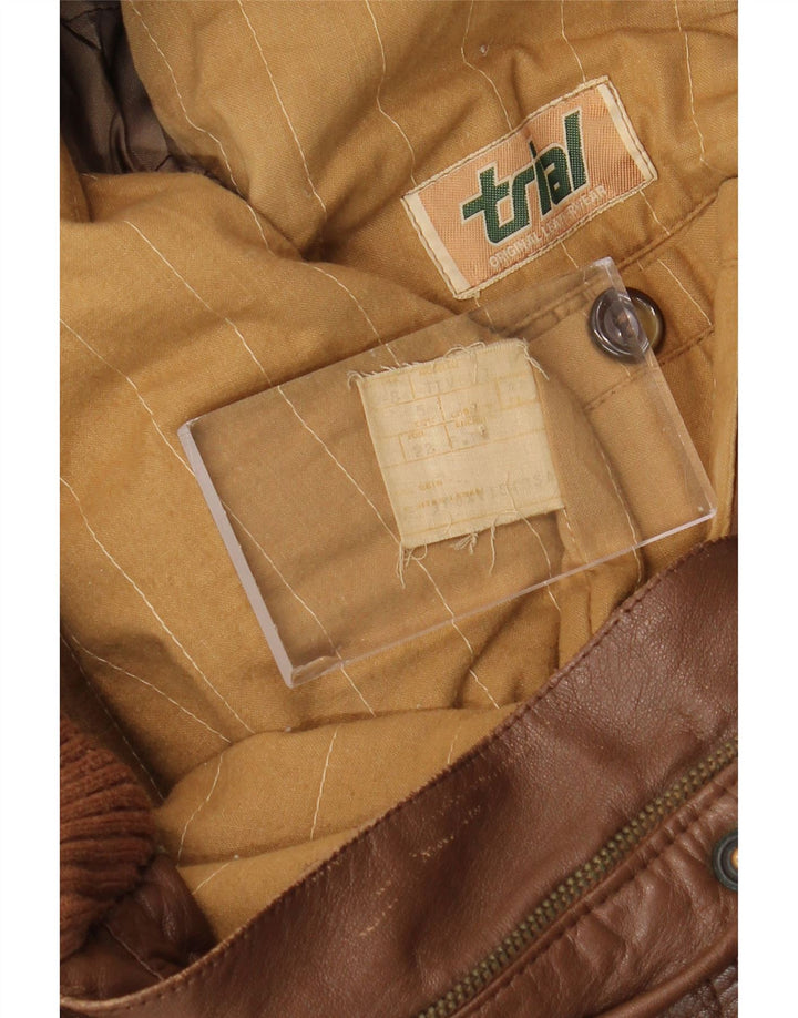 Vintage Herren Lederjacke IT 48 Mittelbraunes Leder
