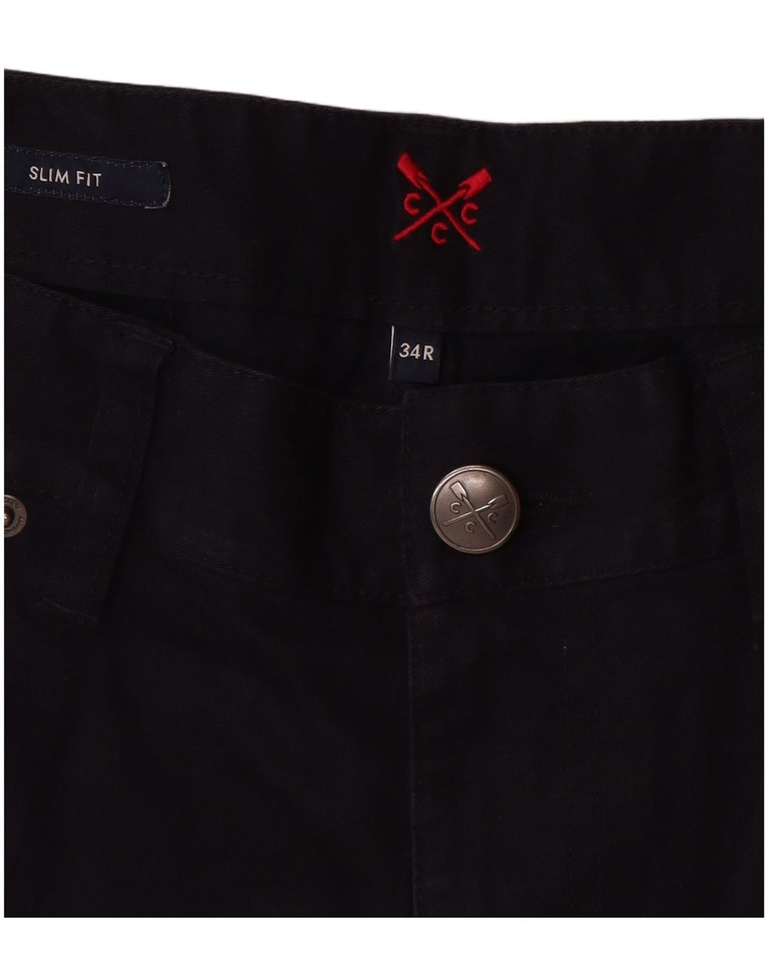 CREW CLOTHING Damen Slim Fit Freizeithose W34 L31 Marineblaue Baumwolle