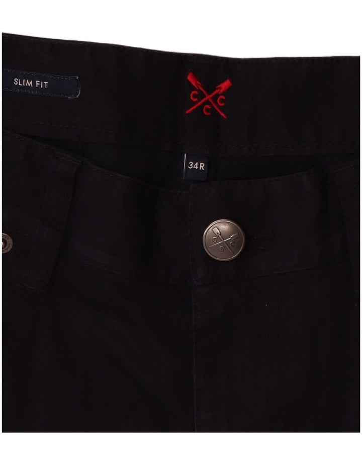 CREW CLOTHING Damen Slim Fit Freizeithose W34 L31 Marineblaue Baumwolle