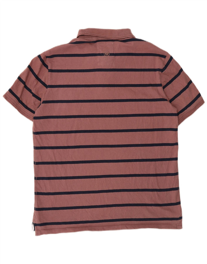 Fat Face Herren-Poloshirt, groß, Burgunderrot gestreift