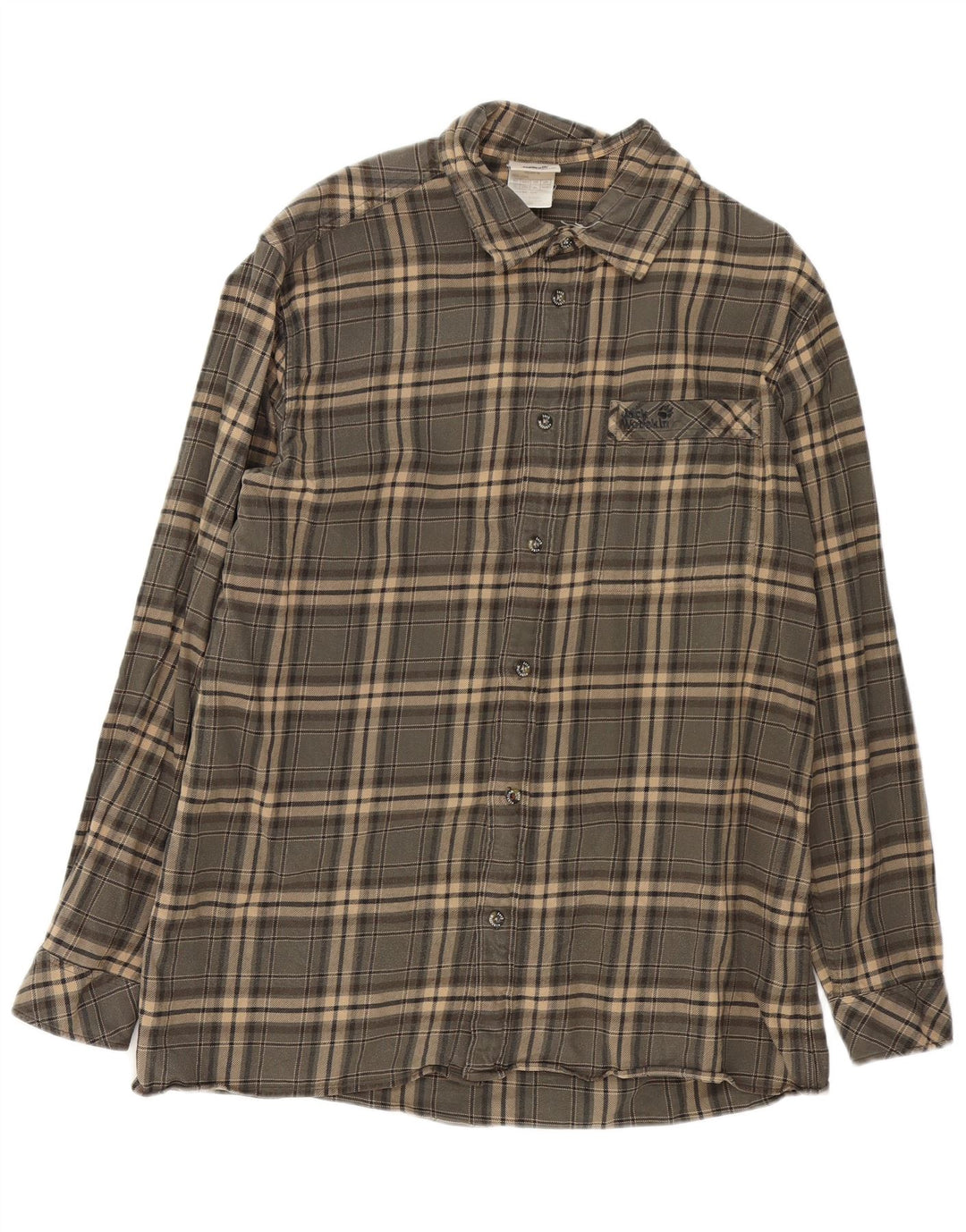 Jack Wolfskin Herren Flanellhemd XL grau kariert Baumwolle