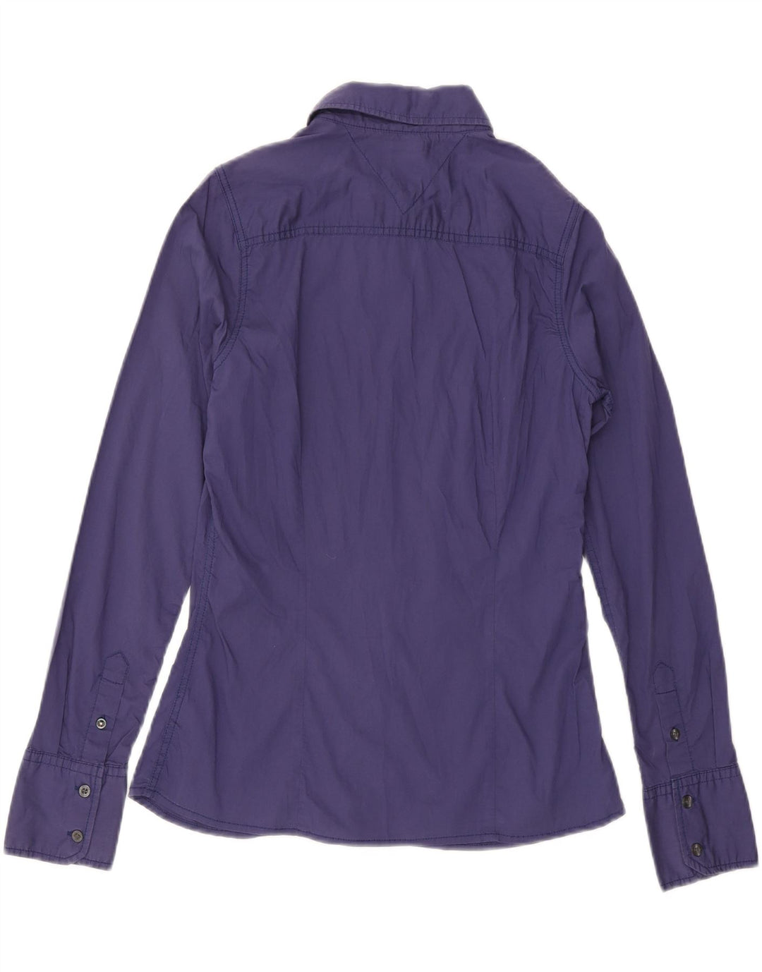 TOMMY HILFIGER Damen Hemd UK 14 Große marineblaue Baumwolle