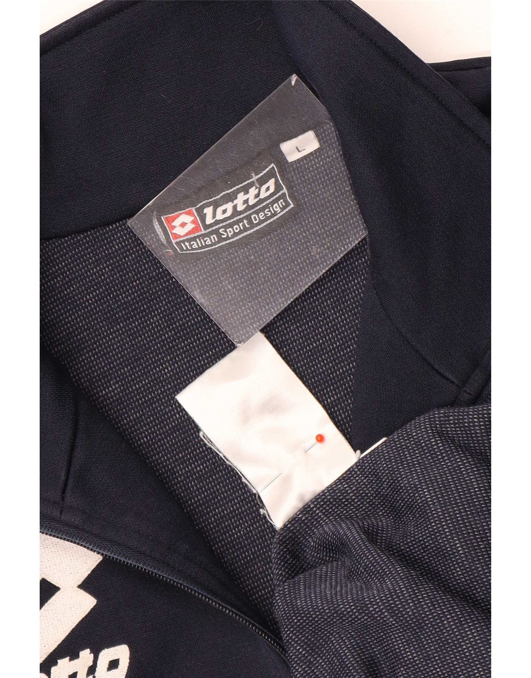 Lotto Herren-Sweatshirt mit grafischem Reißverschluss am Hals, groß, marineblau, Polyester