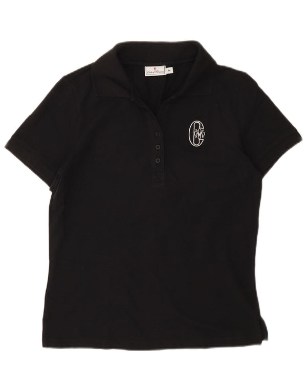 Conte of Florence Damen-Poloshirt UK 12 Medium Black Cotton