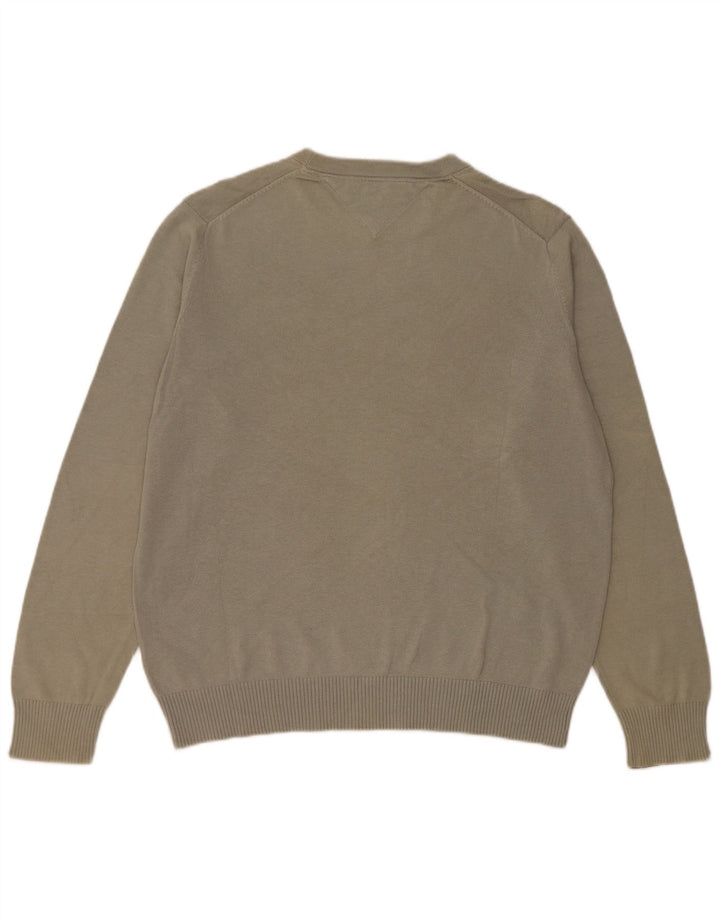 Tommy Hilfiger Herren-Pullover mit Rundhalsausschnitt, mittlere Khaki-Baumwolle