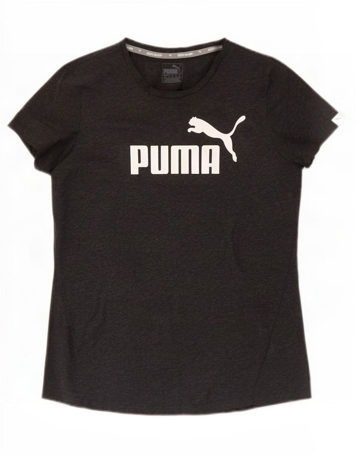 Puma Damen Graphic T-Shirt Top UK 14 Mittelgraues Polyester