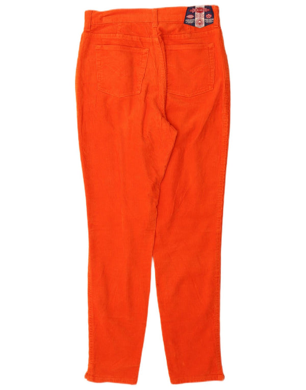 Zip Damen-Hose aus Cord mit hoher Taille, konisch zulaufend, IT 46, Größe L, W28, L31, Orange