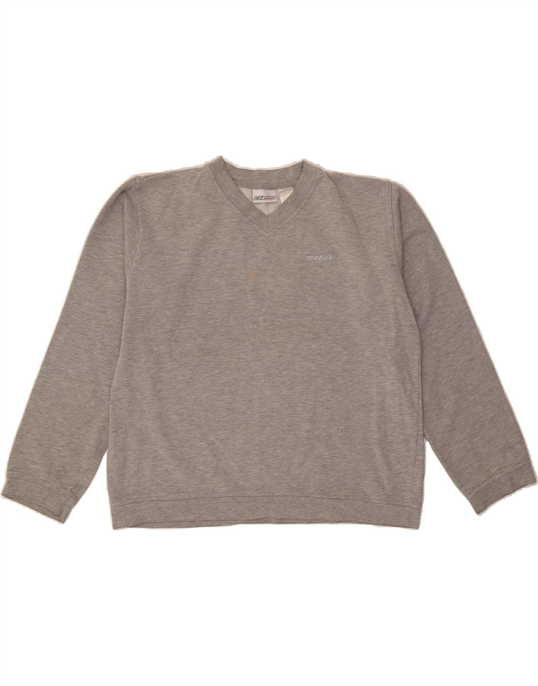 REEBOK Womens Sweatshirt Jumper UK 16 Large Grey Cotton Vintage Reebok and Second-Hand Reebok from Messina Hembry 