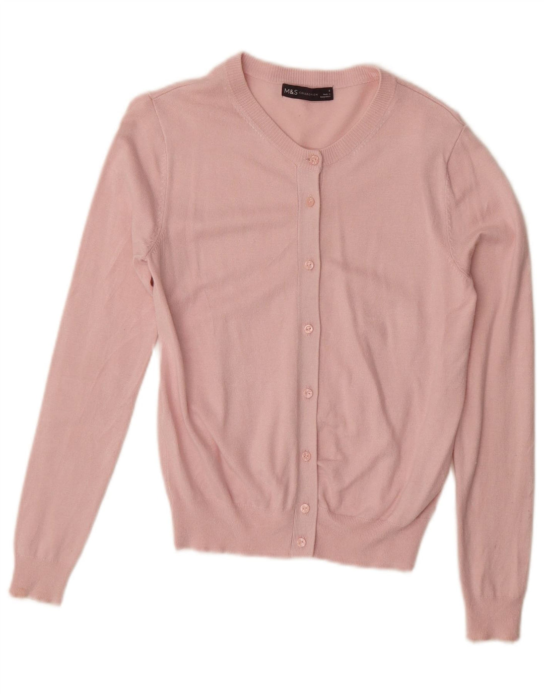 MARKS & SPENCER Damen-Cardigan-Pullover UK 8 Kleine rosa Viskose