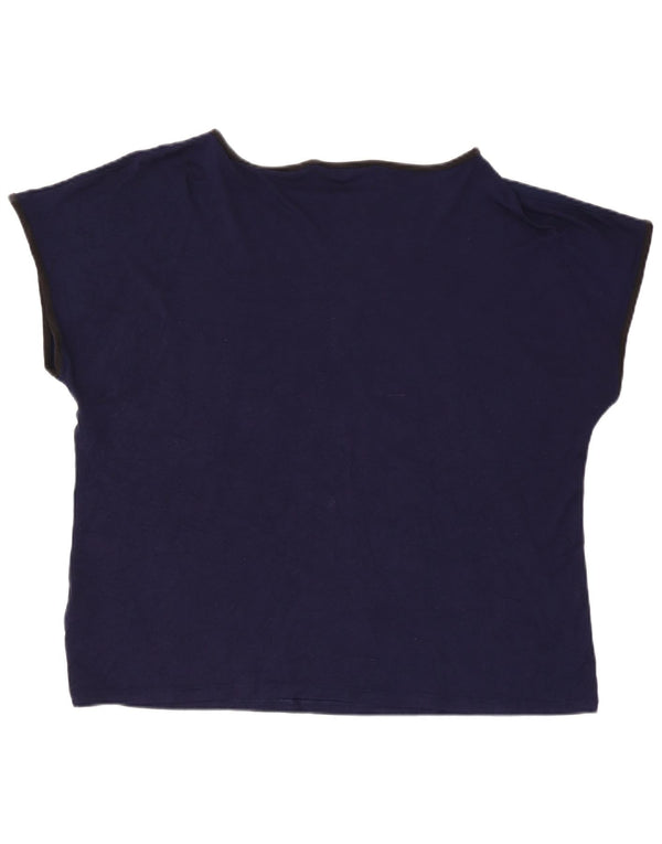 Marks & Spencer Damen T-Shirt Top UK 18 XL Marineblau Viskose