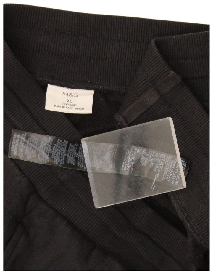 Marks & Spencer Herren-Trainingsanzug, normal, Jogginghose, XL, Schwarz, Baumwolle