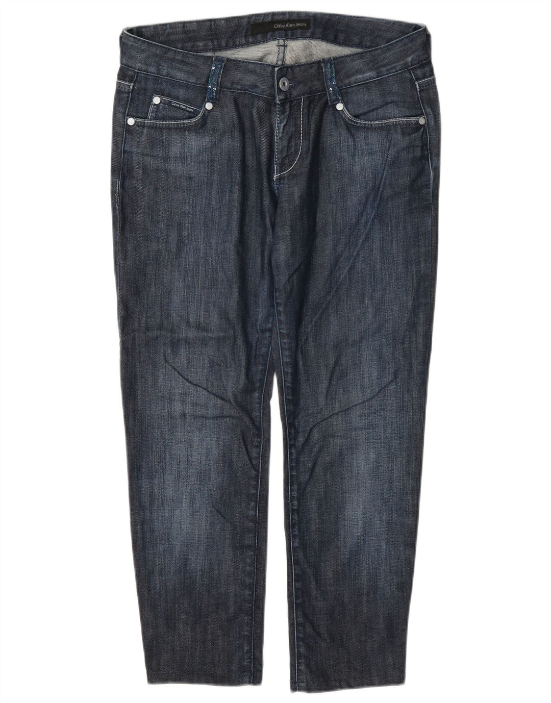 Calvin Klein Damen Jeans, W29, L24, Marineblau, Baumwolle
