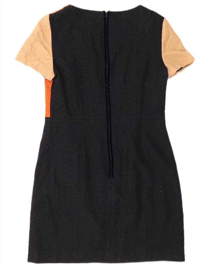 Hobbs Damen Etuikleid UK 12 Medium Orange Colorblock Wolle