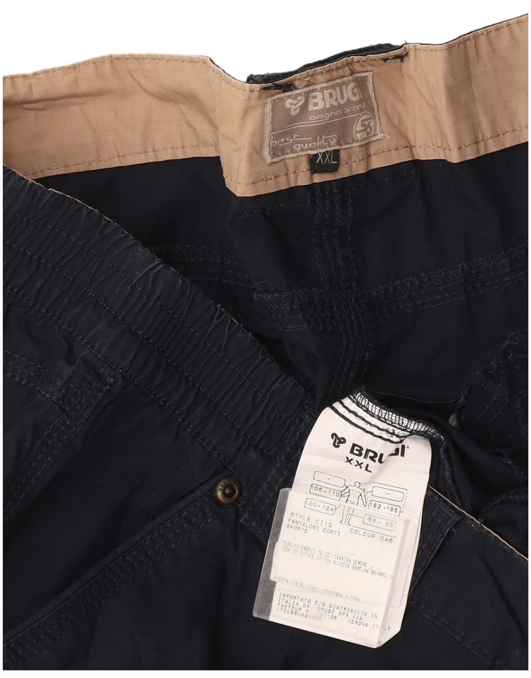 Brugi Herren Cargo Shorts 2XL W44 Marineblau Baumwolle