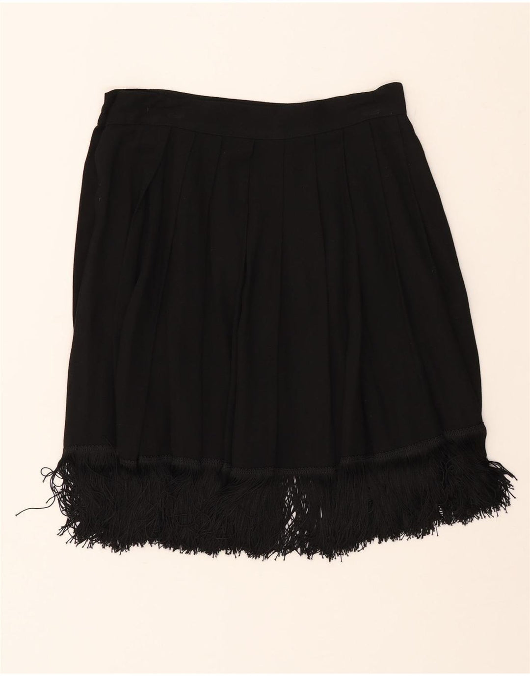 VINTAGE Womens Pleated A-Line Skirt IT 44 Medium W28  Black Vintage Vintage and Second-Hand Vintage from Messina Hembry 