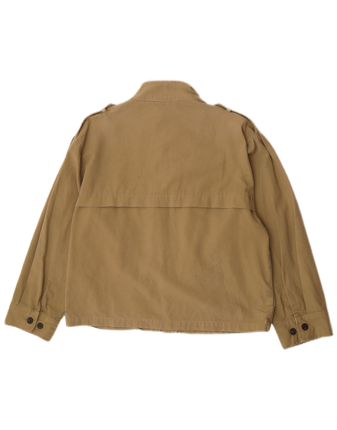 Zara Damen Übergroße Militärjacke UK 10 Small Khaki Baumwolle