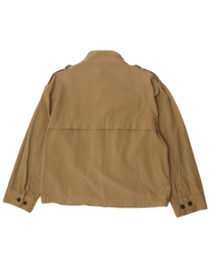 Zara Damen Übergroße Militärjacke UK 10 Small Khaki Baumwolle