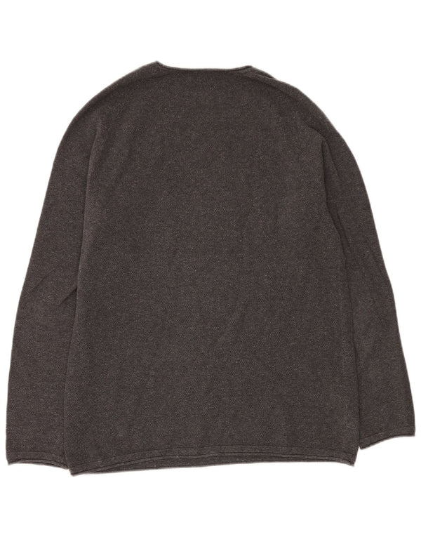 JACK & JONES Herren-Pullover mit Rundhalsausschnitt, XL, graue Baumwolle