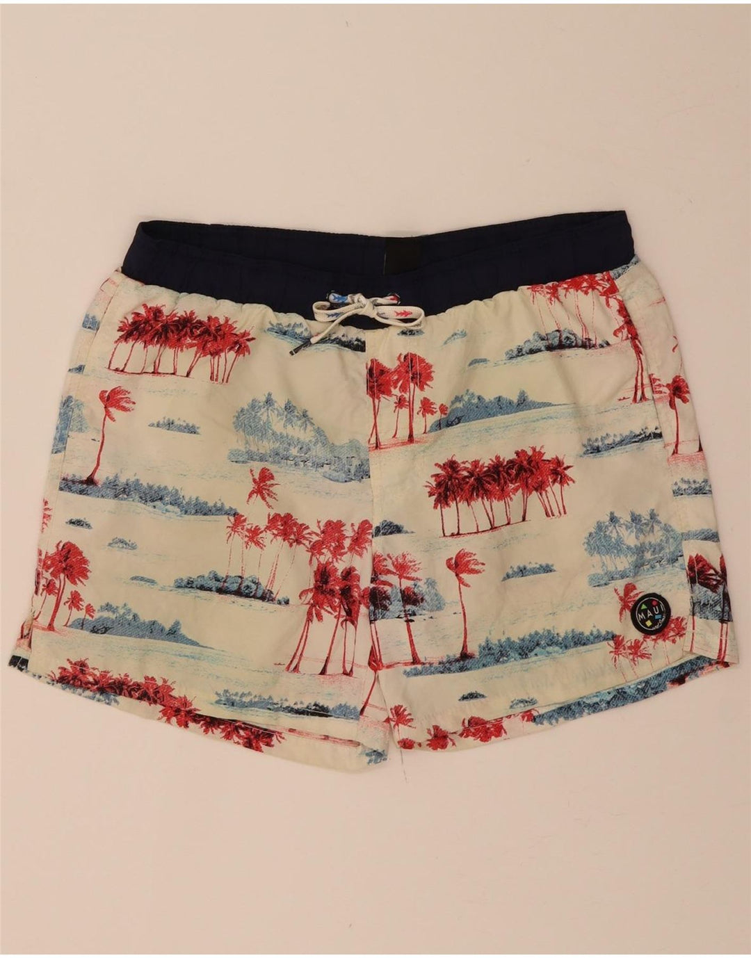 MAUI AND SONS Mens Swimming Shorts Medium  Beige Tie Dye Vintage Maui and Sons and Second-Hand Maui and Sons from Messina Hembry 