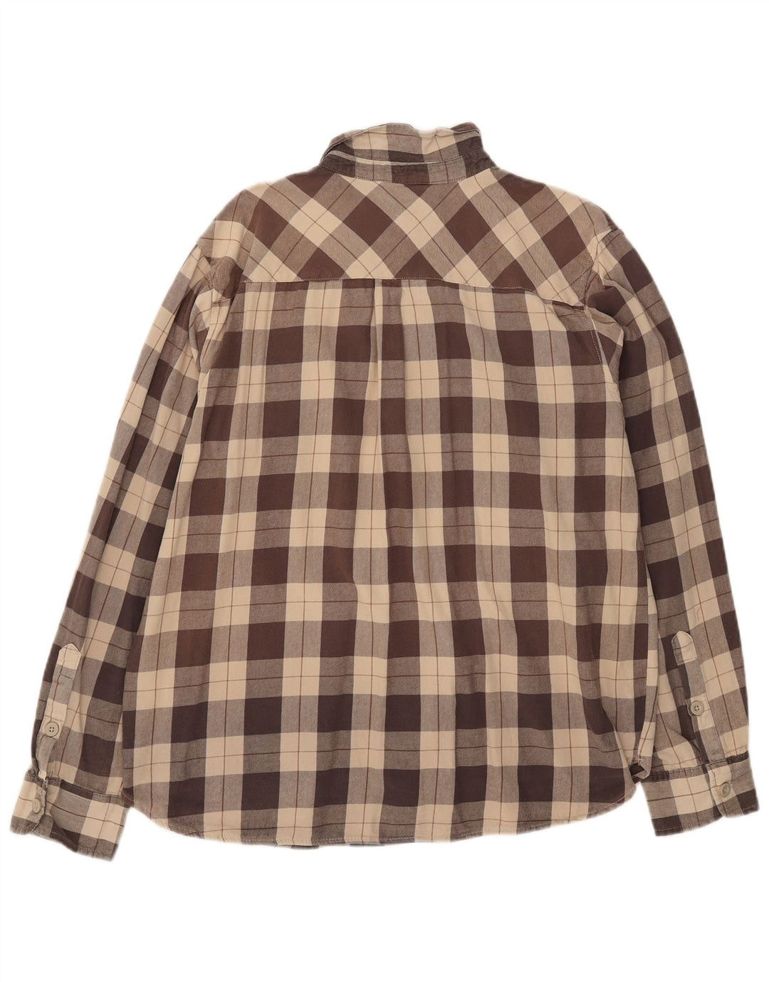 Mountain Warehouse Herren-Flanellhemd 2XL, braun karierte Baumwolle
