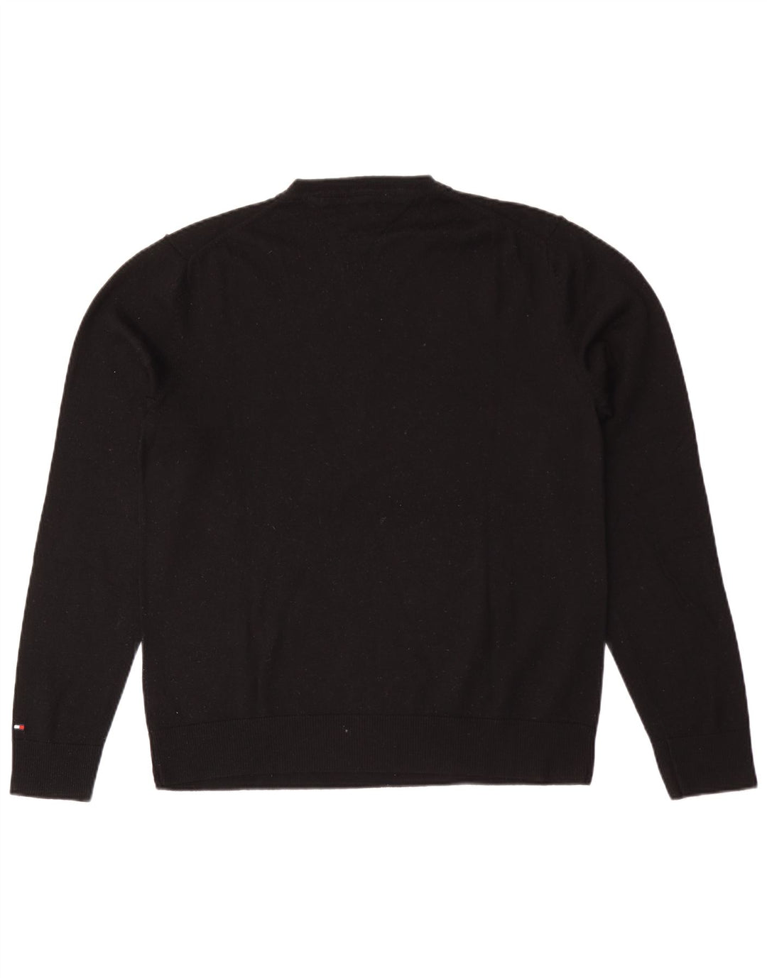Tommy Hilfiger Herren-Pullover mit V-Ausschnitt, XL, schwarze Wolle
