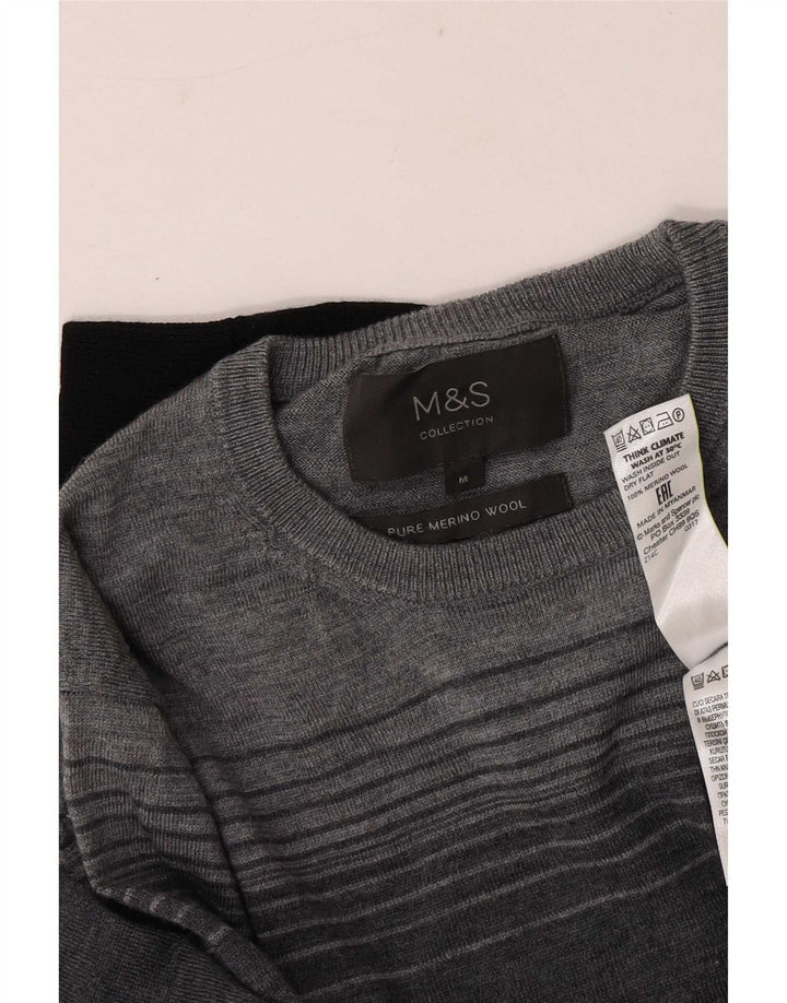 Marks & Spencer Herren-Pullover mit Rundhalsausschnitt, mittlerer Marineblau-Farbblock