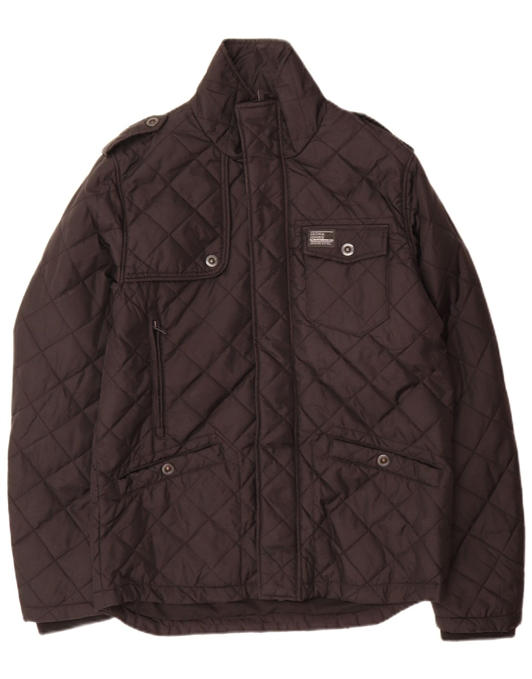 Jack & Jones Herren Militär-Steppjacke UK 38 Mittelschwarzes Nylon