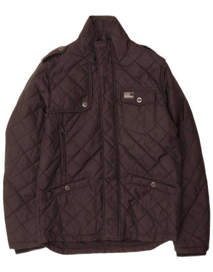 Jack & Jones Herren Militär-Steppjacke UK 38 Mittelschwarzes Nylon