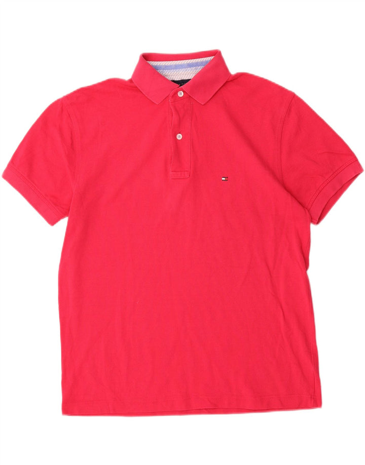 Tommy Hilfiger Herren-Poloshirt aus mittelrosa Baumwolle