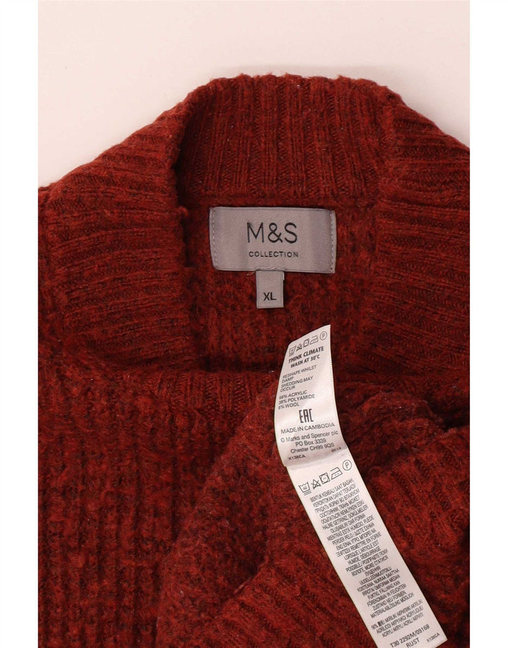 Marks & Spencer Herren Rollkragenpullover Pullover XL Rot Acryl