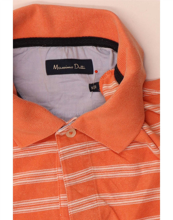 Massimo Dutti Herren Poloshirt 2XL Orange gestreift