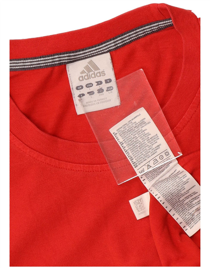 ADIDAS Herren Top Langarm Große rote Baumwolle