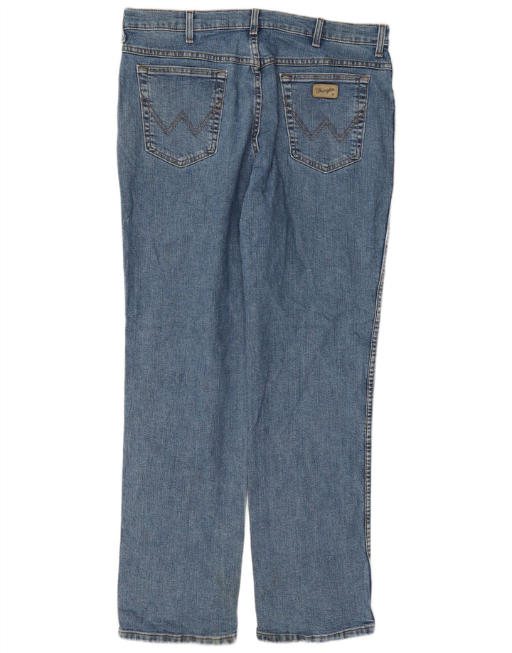 Wrangler Herren Texas Stretch Straight Jeans W38 L32 Blaue Baumwolle