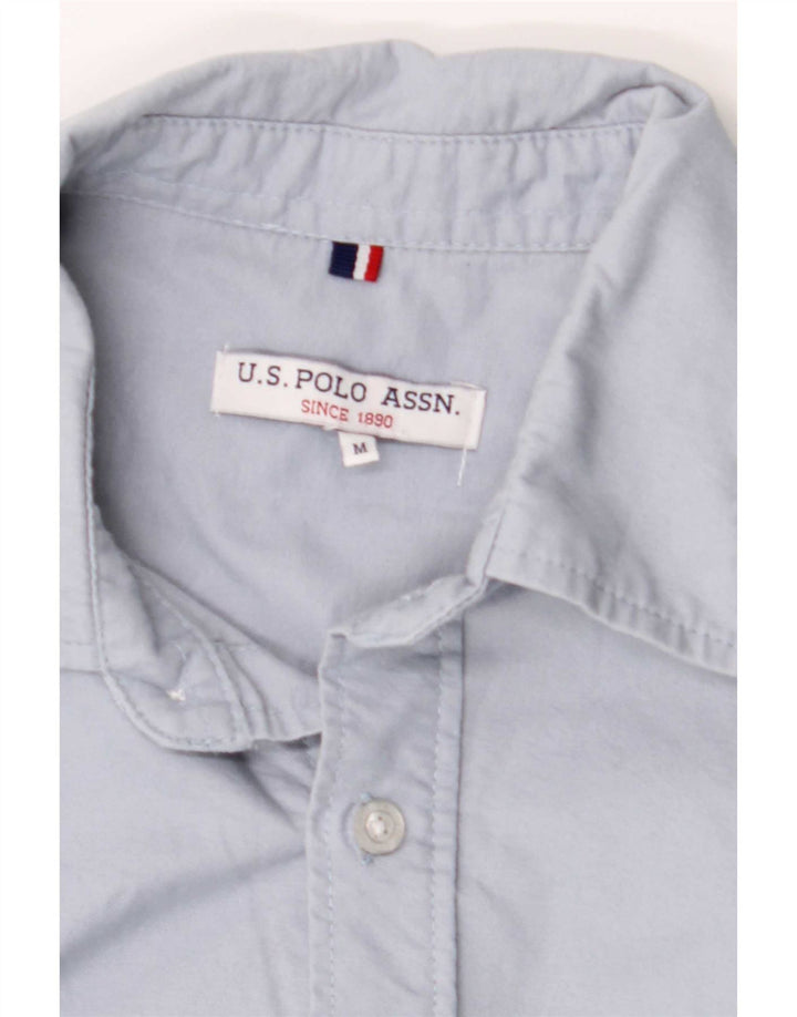 U.S. Polo Assn. Herren-Kurzarmhemd aus mittelblauer Baumwolle