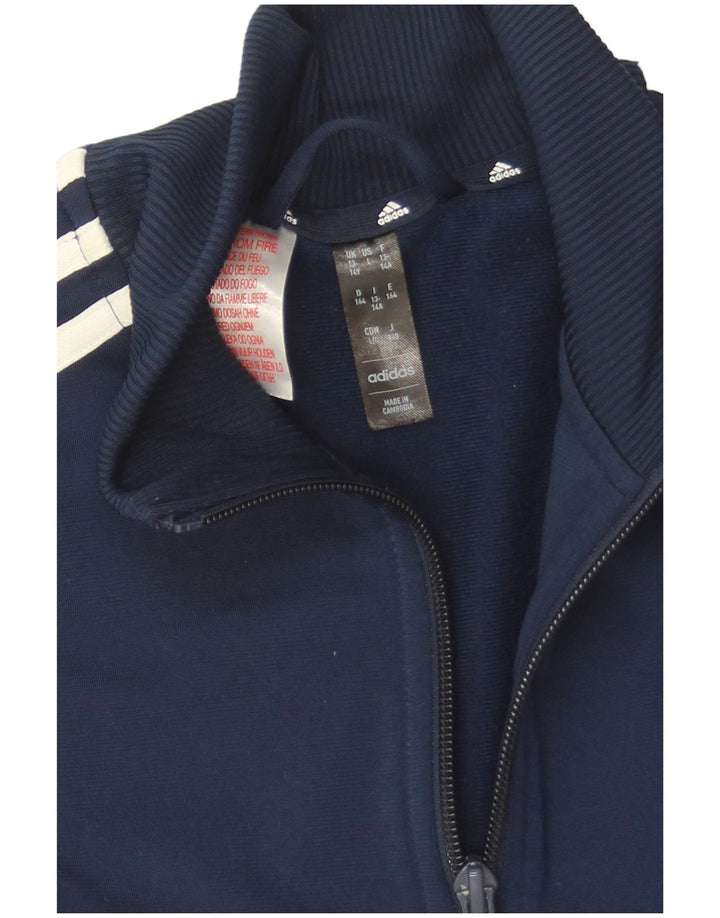Adidas Jungen-Trainingsanzug-Top-Jacke, 13–14 Jahre, Marineblau, Farbblock